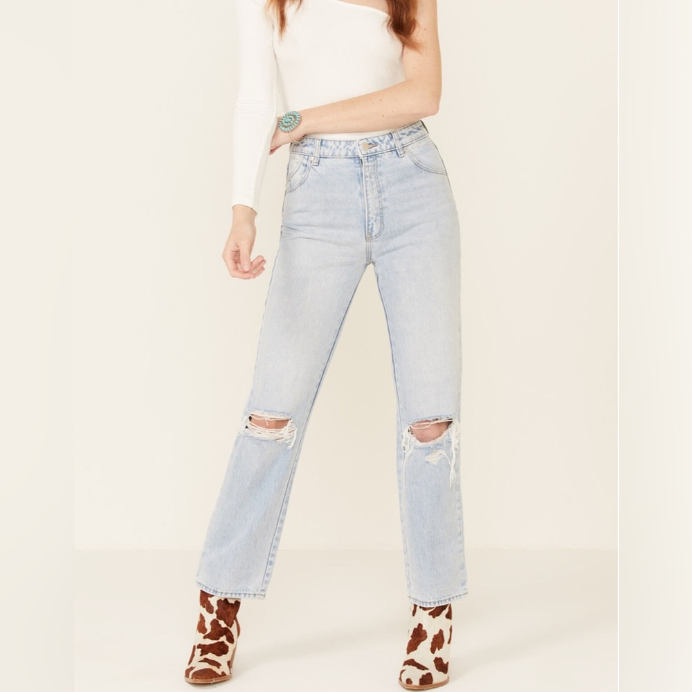 Rolla's Women's Original Straight Leg Jeans In Sunbleach Worn Size 27 NWT